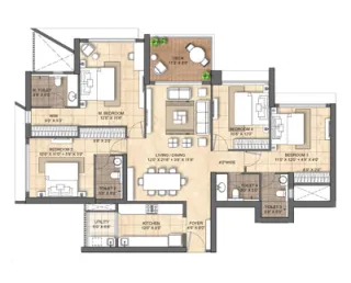 3BHK Floor Plan