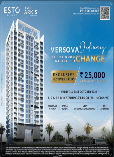 Esto Arkis - Elevation - View 2 Esto Arkis at SVP Nagar, 4 Bungalows, Versova - Luxury Residential Tower - View 2