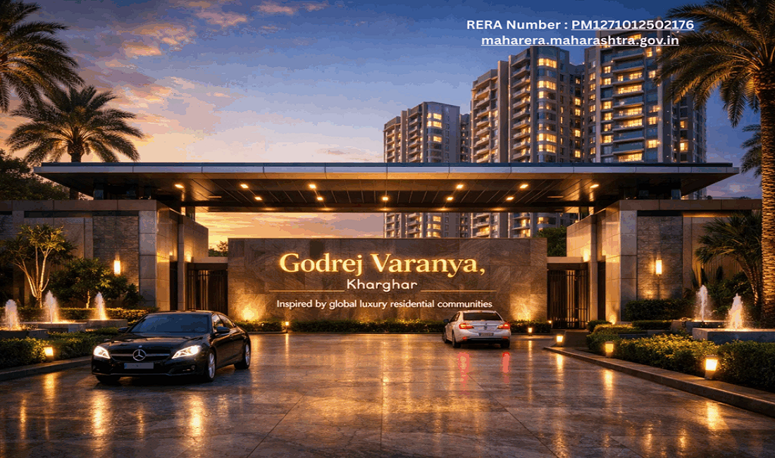 Godrej Varanya - Exterior Facade & Architecture - View 1 Godrej Varanya at Kharghar, Navi Mumbai - Luxury Residential Architecture & Elevation - View 1